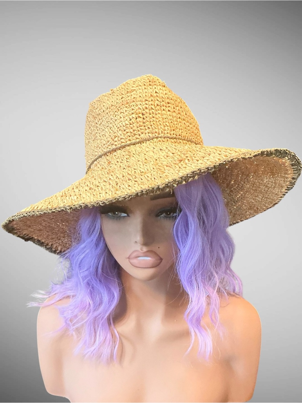 Eddie Bauer Raffia Straw Wide Brim Sun Hat Women’s S/M Packable Beach
